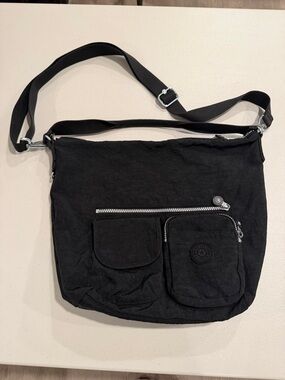 Kipling Black crossbody and shoulder Purse with logo with Front utility  Pockets